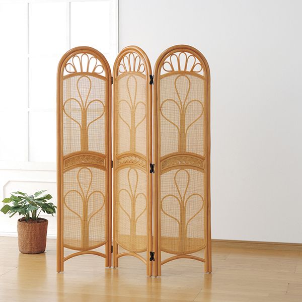 ファミリーライフ 天然籐スクリーン 3連(03639) メーカー直送