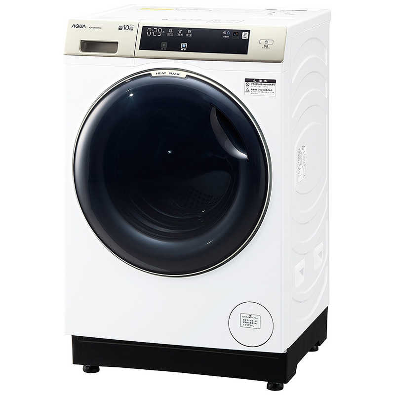 アクア　AQUA　ドラム式洗濯乾燥機 洗濯10.0kg 乾燥5.0kg ヒートポンプ乾燥 (左開き) ホワイト　AQW-DM10R-L-W（標準設置無料）