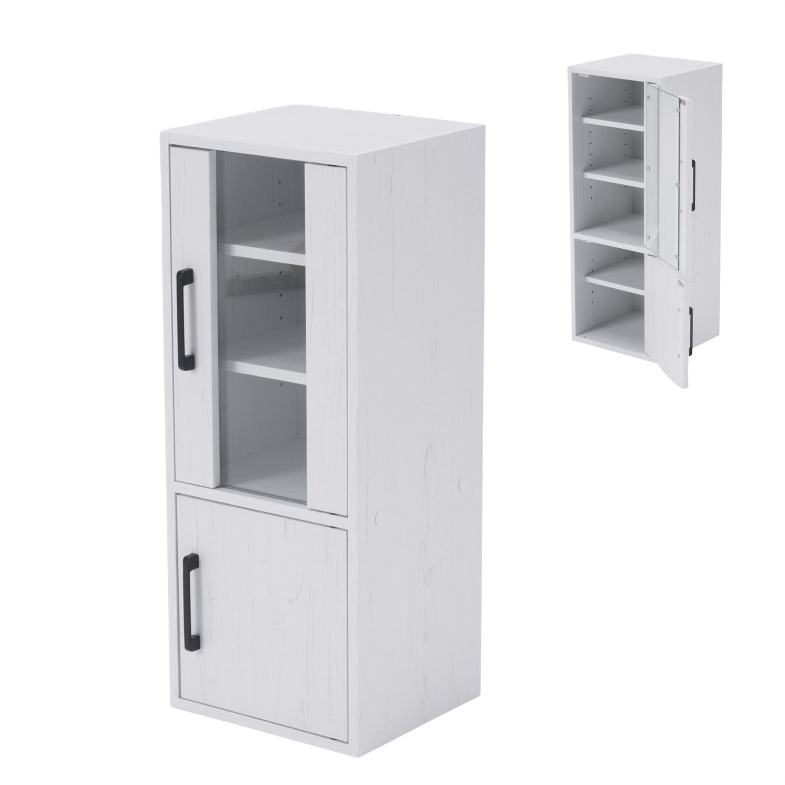 【3日で配達】食器収納 収納付き 高さ80cm コンパクト カップボード 扉付き ガラス戸 ミニ食器棚 おしゃれ 一人暮らし 部屋 サイドキャビネット ロータイプ リビング ブックシェルフ DJYC