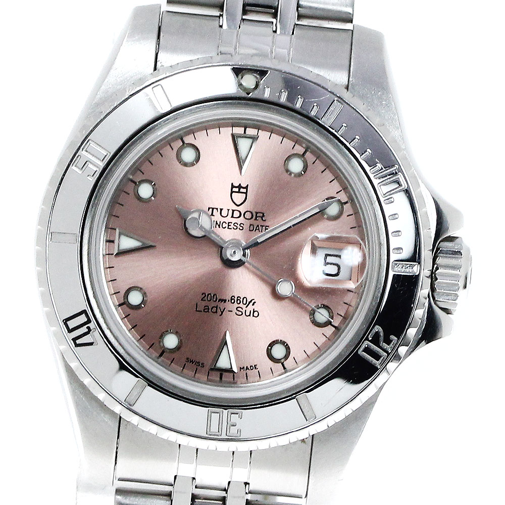チュードル TUDOR 96090 プリンセスデイト レディサブ デイト 自動巻き レディース 箱付き_816832【中古】