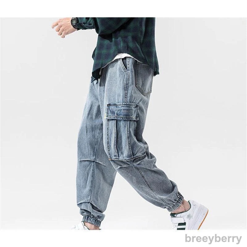 【即納】極太 デニム ジーンズ パンツ カーゴパンツ メンズ ルーズフィット ヒップホップ ストリート系 ワイドパンツ バギーパンツ 大きいサイズ