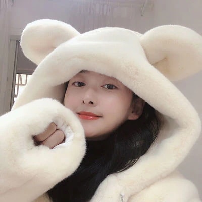 秋冬 コート アウター毛皮かわいいクマ ぬいぐるみ暖かいルーズミンクオーバーサイズ ゆったり