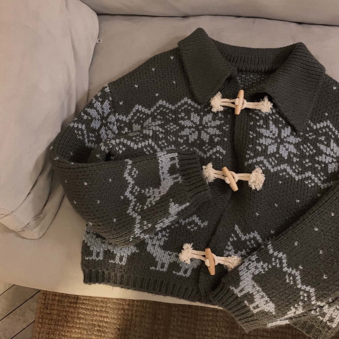 [グッドクオリティ] ウィンター タンタンフィット トグル ゴウィチャン ノルディック カーディガン - cd