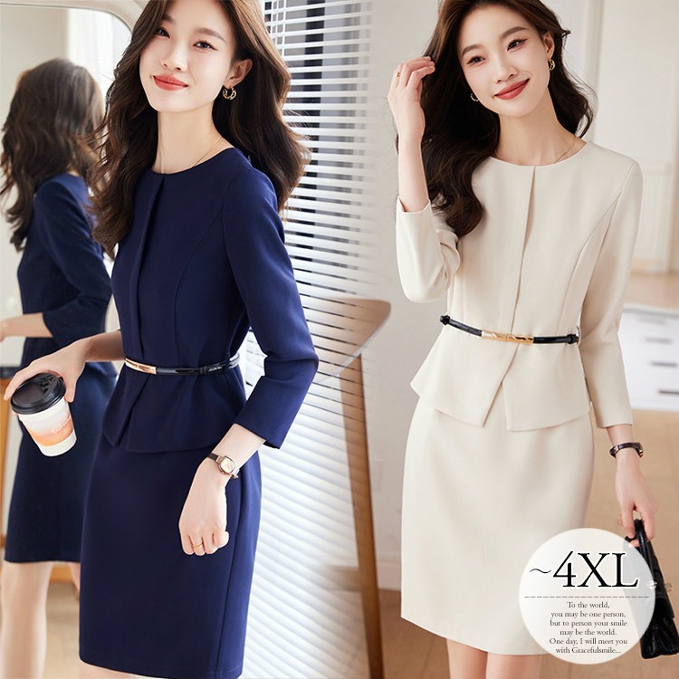 ワンピーススーツ ママスーツ レディース 卒園式 卒業式 入園式 入学式 大きいサイズ お呼ばれ フォーマルスーツ パーティー 同窓会 30代 40代 50代 ホワイト ネイビー 無地 ノーカラー