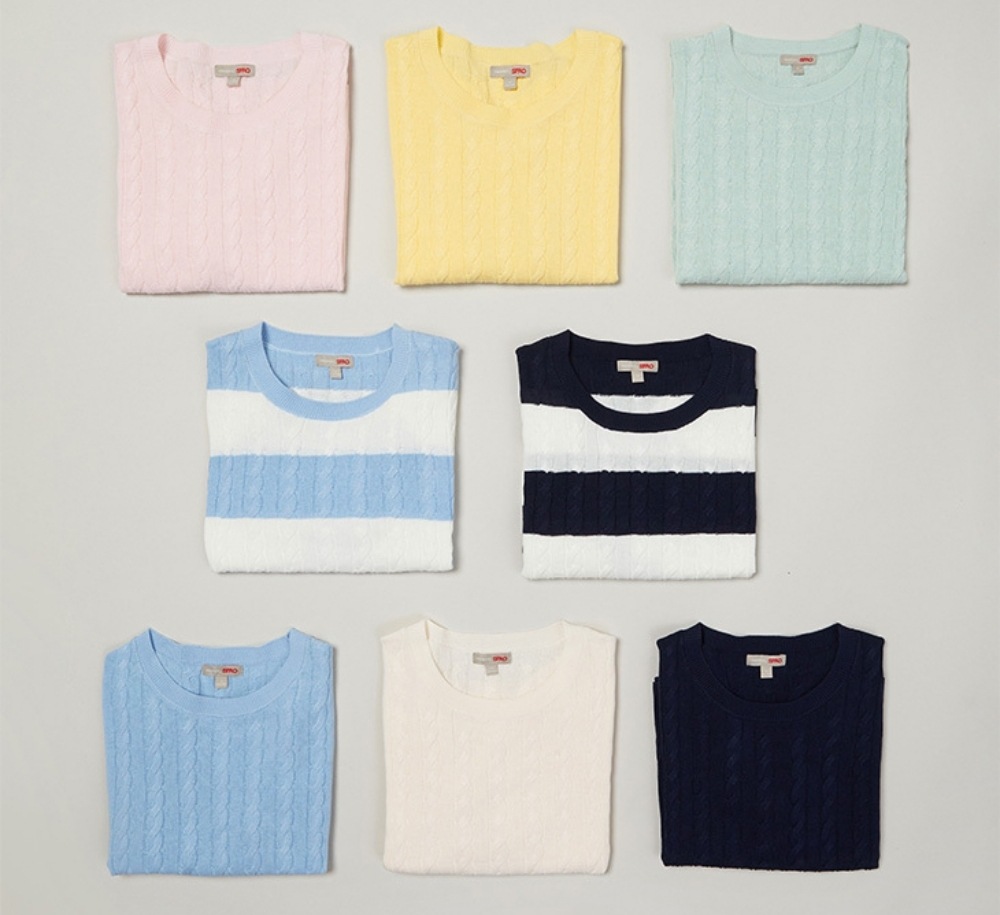 23SS/SUMMERCABLEKNIT/半袖ニット/8カラー/SPKWD25U03