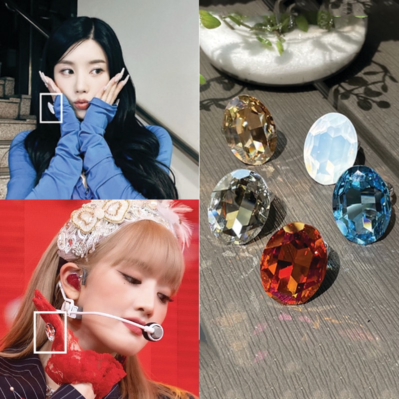 911 [クォンウンビ/ 子供用着用] カラフルクリスタルスワロフスキーキュービックボールドオープンリング指輪 - 5カラー