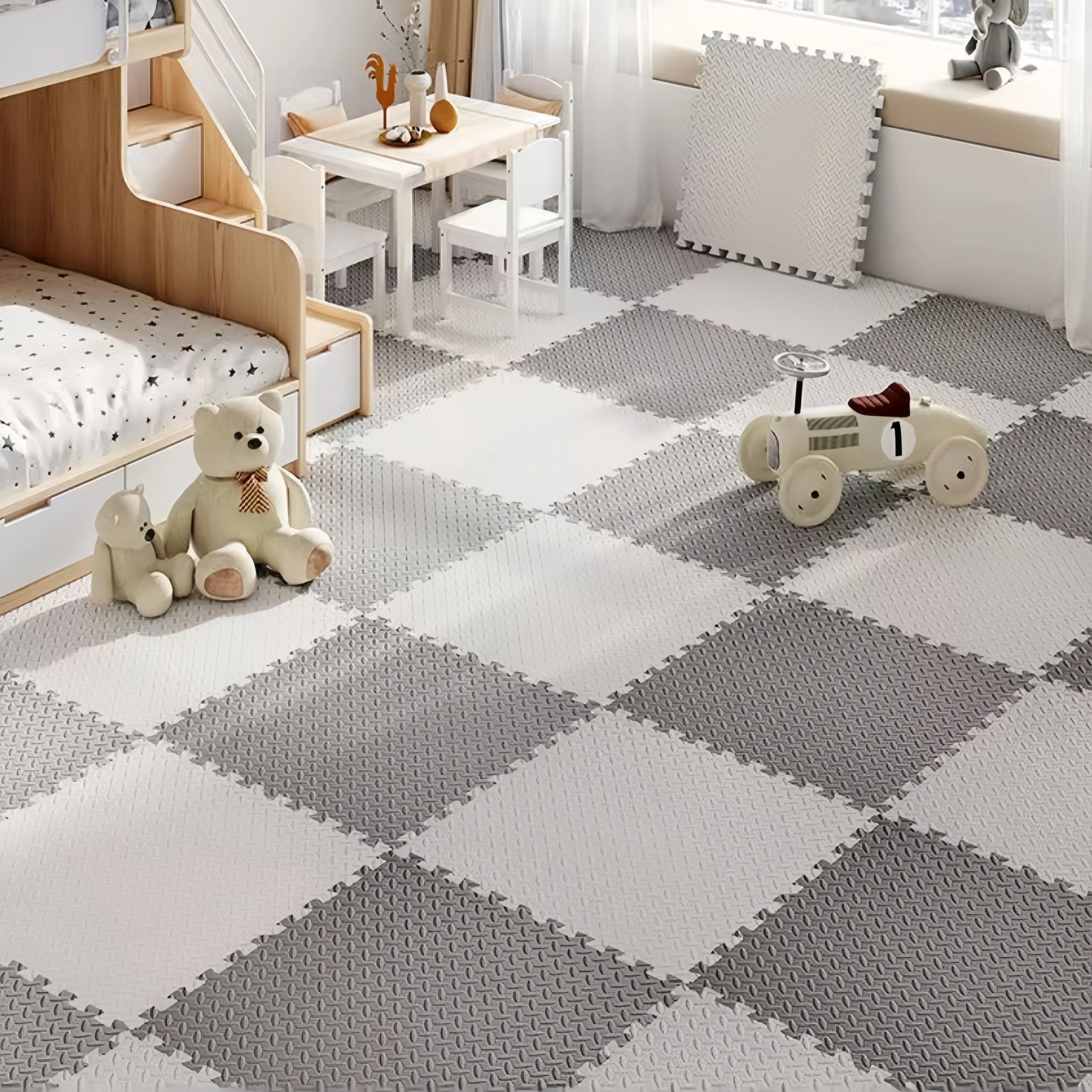 40ピースEVAフォームエクササイズマットセット - 30.48cm X 30.48cm インターロッキング滑り止め&防水 ホームジムヨガピラティス用 - 屋内/屋外多目的使用【MPSP2407