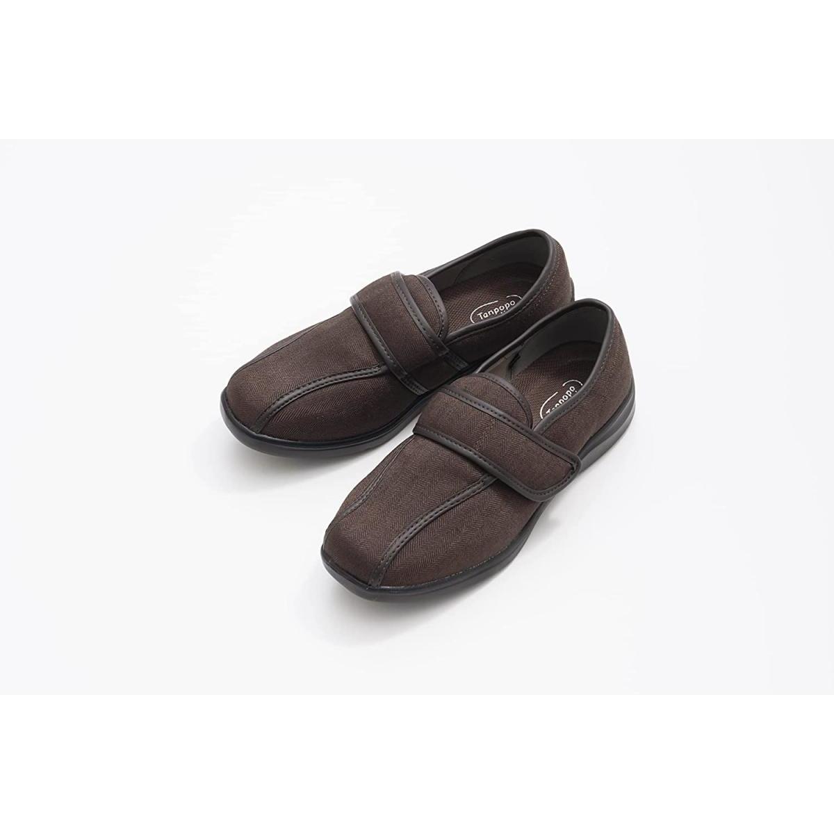 徳武産業 介護シューズ 紳士靴 かるっふわっウォーク ダークブラウン LL (24-24.5cm) 3E 外履き 屋外履き ビジネス 仕事用 靴 6319