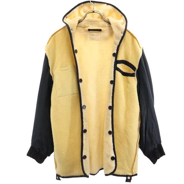 90s イタリア製 オールド 本人期 長袖 ライナー ボアジャケット 46 ベージュ フード メンズ