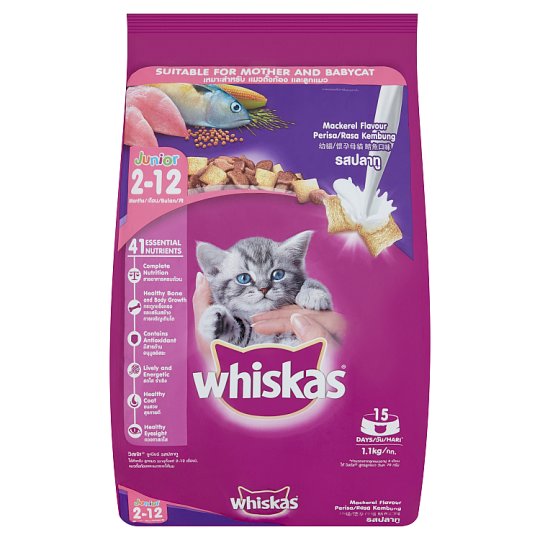 Whiskas Cat Dry Food Junior Mackerel 1.1kg