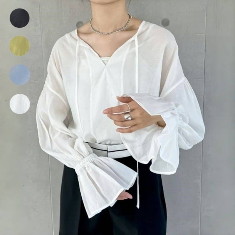 新作 春夏 トップス レディース シンプル 無地 長袖 トップス 4色 Tシャツカットソー