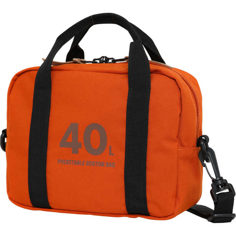 OUTDOOR　ボストンバッグ 40L 折りたたみ ショルダーバッグ付き トラベル 旅行 キャリーオンベルト付き オレンジ　OD-13126-OR