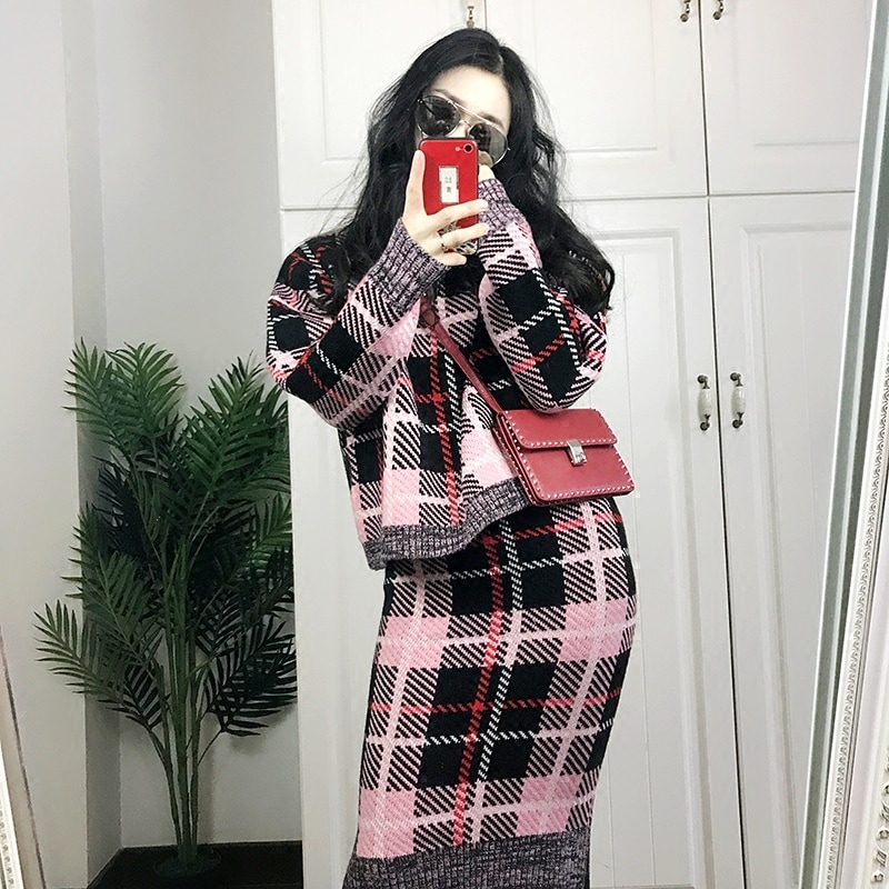 ロングコート ロングチェスターコート チェック柄 スカート 大きいサイズ タイトスカート タイト チェックスカート