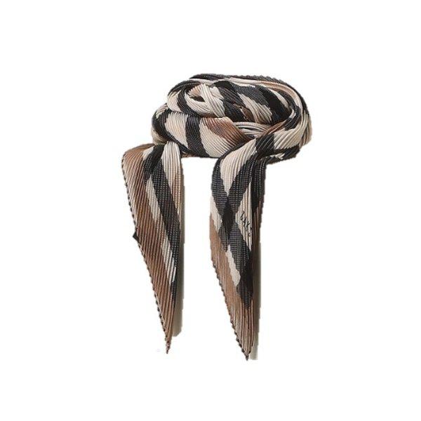 AK水原店 ハンドバッグ ブラウン チェック ミディアム プリーツ スカーフ DCSC5F517