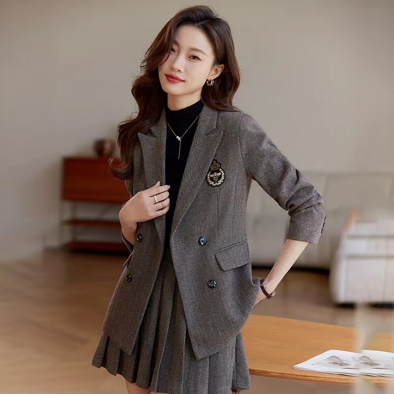 スクールブレザー 黒 学生 制服 上衣 ジャケットウール 女子高生 復古 スーツ 女の子 女子 レディース 中学生 高校生 ブラック ブラウン スタンダードタイプ