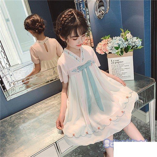 チュニック150cm リボン 膝丈ワンピース 半袖 新品 可愛い カジュアル おしゃれ お姫様 ジュニア 子供ドレス キッズワンピース 女の子 春夏 ワンピース 【Primepic】【急速出荷】子供服