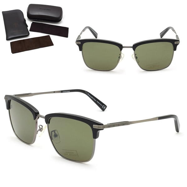 ゼニア サングラス ZEGNA EZ0092-D/D 01N 55 Ermenegildo Zegna サングラス ノーズパッド UVカット ブラック ガンメタル カーキグリー