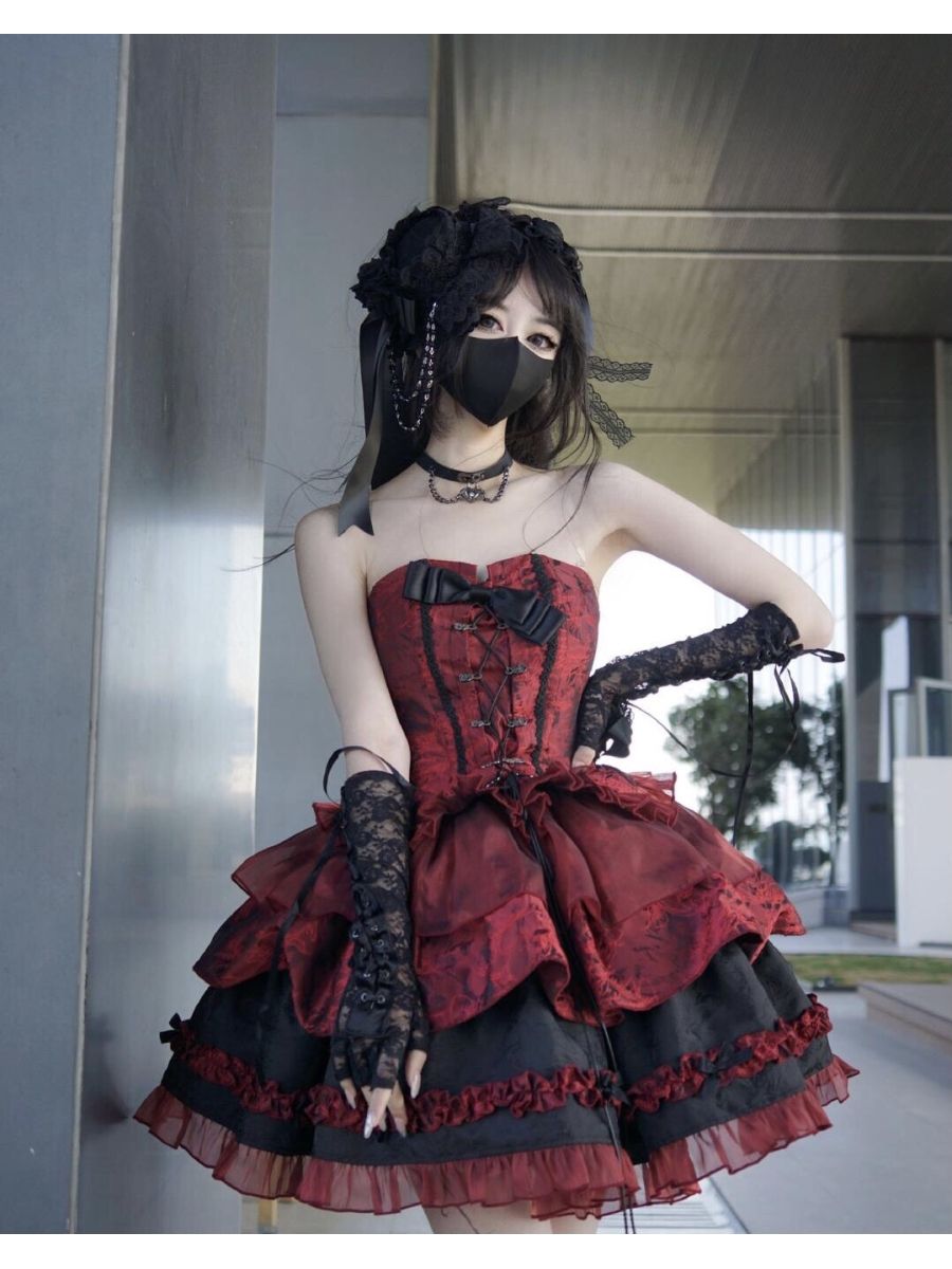 クール ブラック 蝶ネクタイ スリムフィットバブルスリーブスーツ コスプレ コスチューム ワンピース
