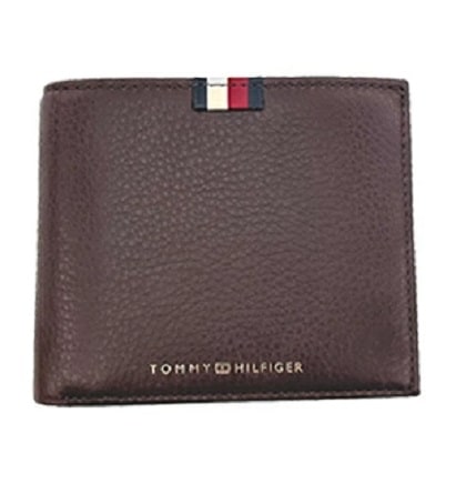 TOMMY HILFIGER AM0AM11598-GB6-COFFEE トミー ヒルフィガー 二折財布小銭入付 カーフスキンレザー ダークブラウン 8,712円