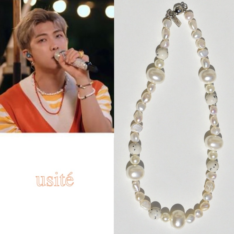 bts RM着用 White Pearl Mix Necklace ナムジュン着用