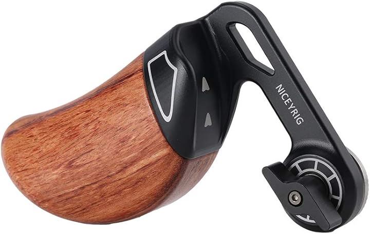 ARRIロゼット付きのサイドハンドル 木製ハンドグリップ ARRI標準ロゼットアダプター 角度調整可 拡張性 接続便利 DSLR Rigｓ 左手用－424(左用)