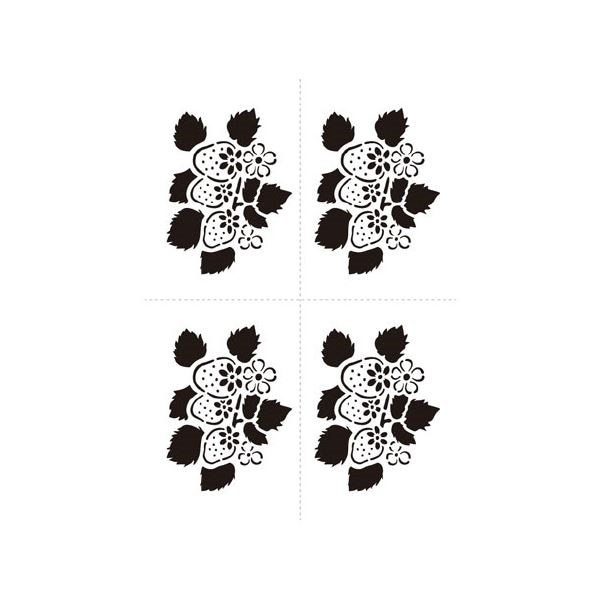 （まとめ）はるステンシル いちご[x5セット]