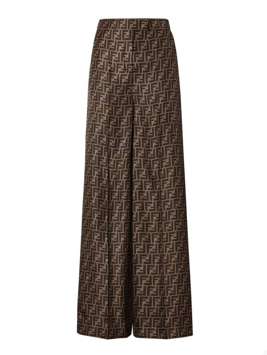 FENDI Women Straight Pants FR6606 A8G3F118W BROWN