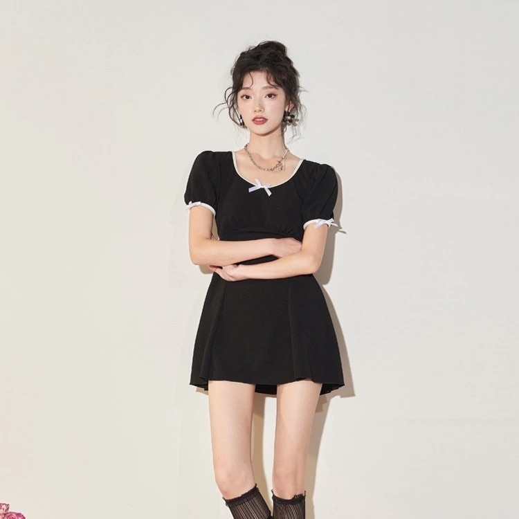 可愛いビキニ 気沸騰水着 新しいスタイルの薄い分割水着女性保守的なボクサー パンツ水着スパ休日水公園