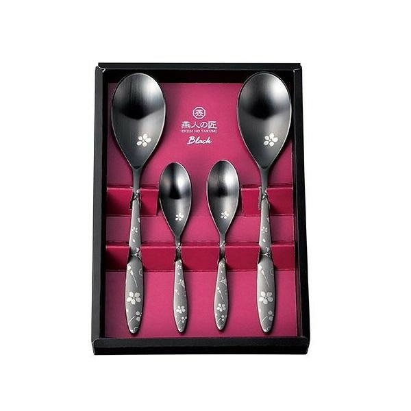燕人の匠 ブラック 桜吟/カトラリー4pcs ECTB-701