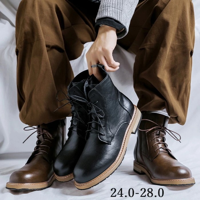 今がチャンスブーツ メンズ ブーツメンズ アウトドアブーツ ハイキング トレッキングシューズ レースアップブーツ 編み上げブーツ ファッショナブル ハイカット 防水 滑り止め ブラック ブラウン 24