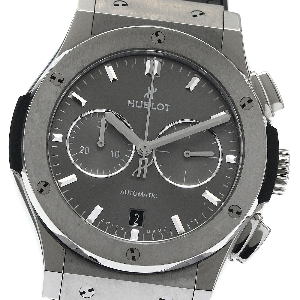ウブロ HUBLOT 541.NX.7070.LR クラシックフュージョン レーシンググレー デイト クロノグラフ 自動巻き メンズ 箱付き_881624【中古】