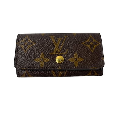 ルイ ヴィトン LOUIS VUITTON 4連 キーケース ラベルコレクション ダミエ ミュルティ クレ 4 N63082 エベヌ LV  bc1872