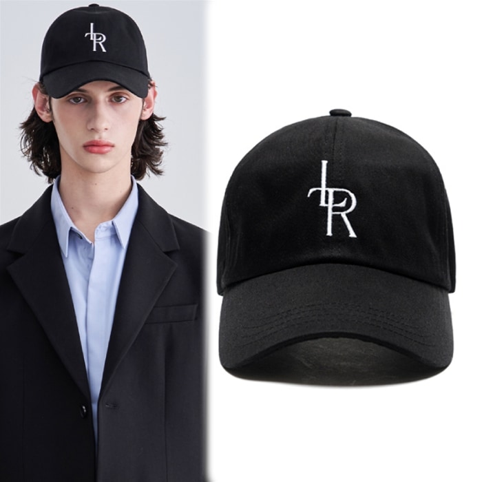 【SEVENTEEN着用】LEATHERY SIGNATURE SYMBOL BALL-CAP [BLACK]