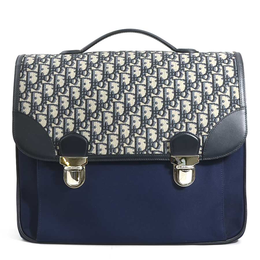 クリスチャンディオール Christian Dior リュック オブリーク スクールバックパック キャンバス/レザー ネイビー キッズ 99987i