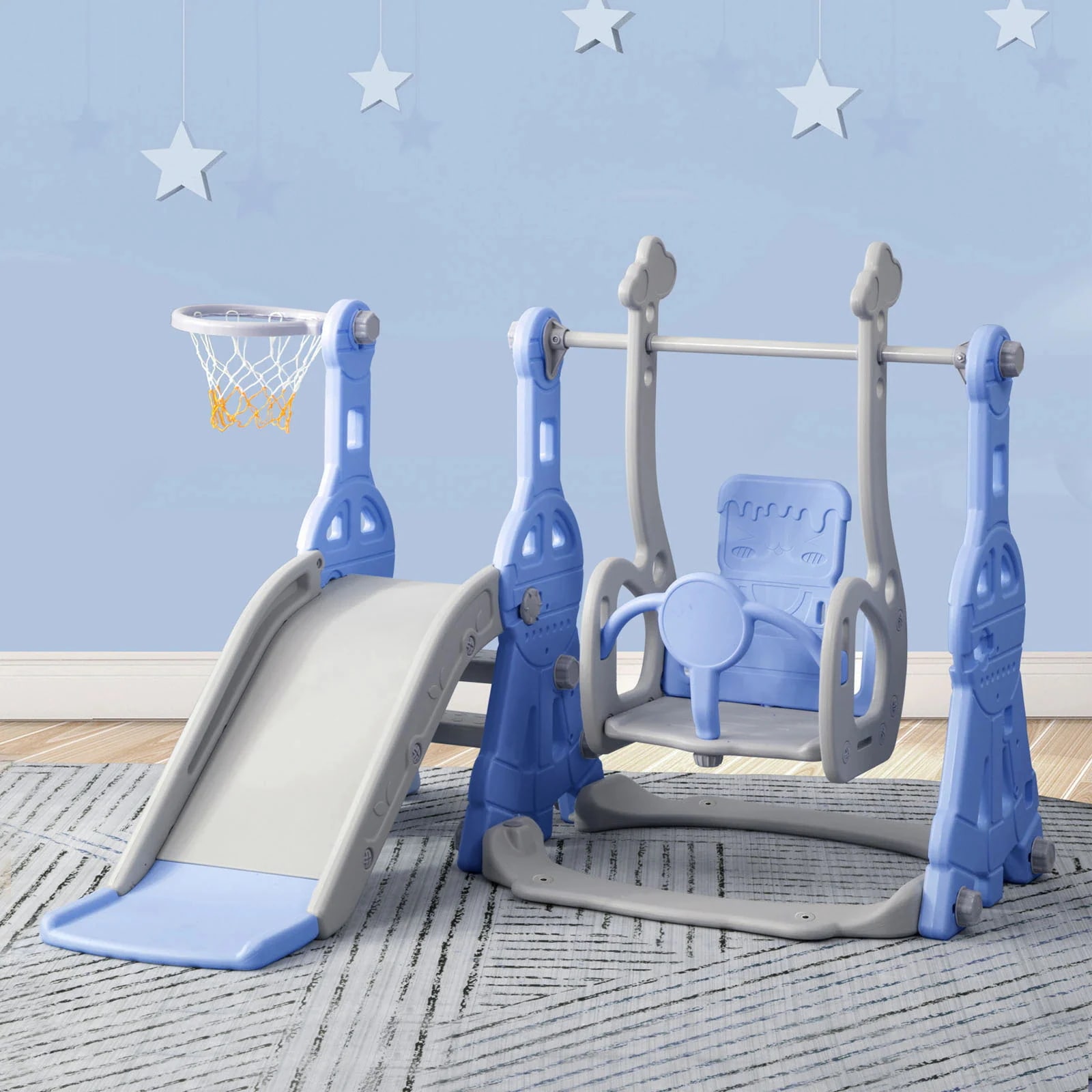 【国内即日発送】滑り台 すべり台 幼児用滑り台とブランコセット バスケットゴール ブランコ三段階調整可 遊具 室内遊具 屋内 家庭用 大型遊具 プレゼント 耐荷重40kg 15歳 10,140円