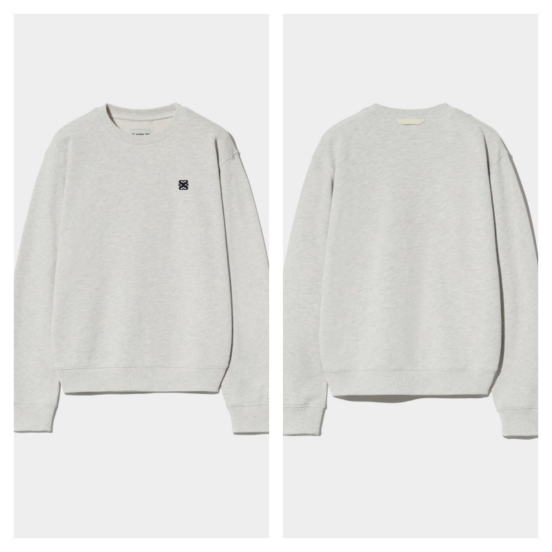 【SATUR】 (W) CLASSIC LOGO BASIC SWEATSHIRTS : MELANGE IVORY