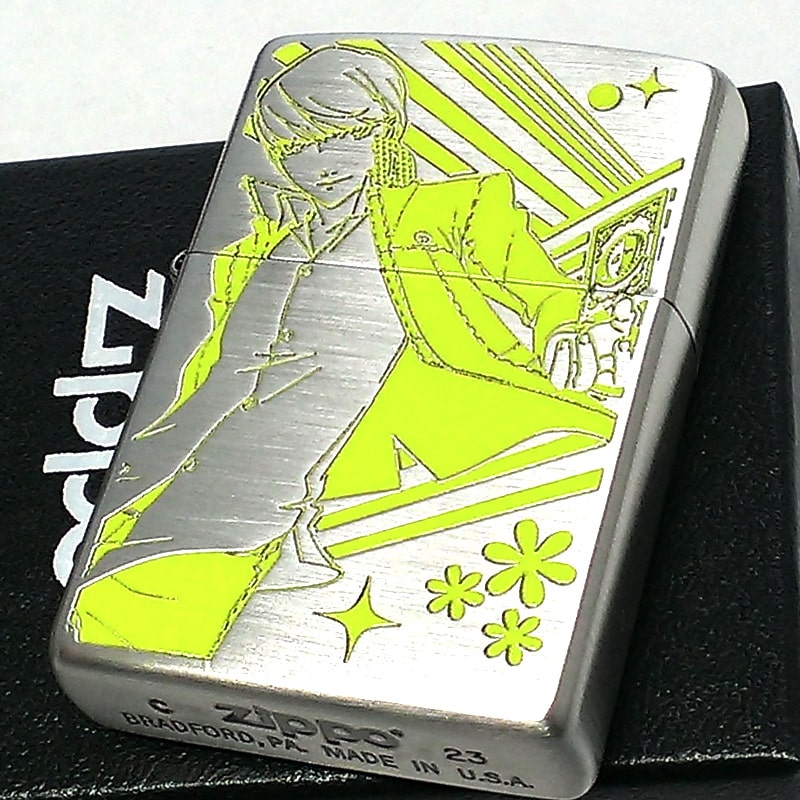 ライター ゲーム ZIPPO ペルソナ4 ザゴールデン シルバー イエロー 銀 両面加工 彫刻 色差し かっこいい キャラクター メンズ ギフト プレゼント