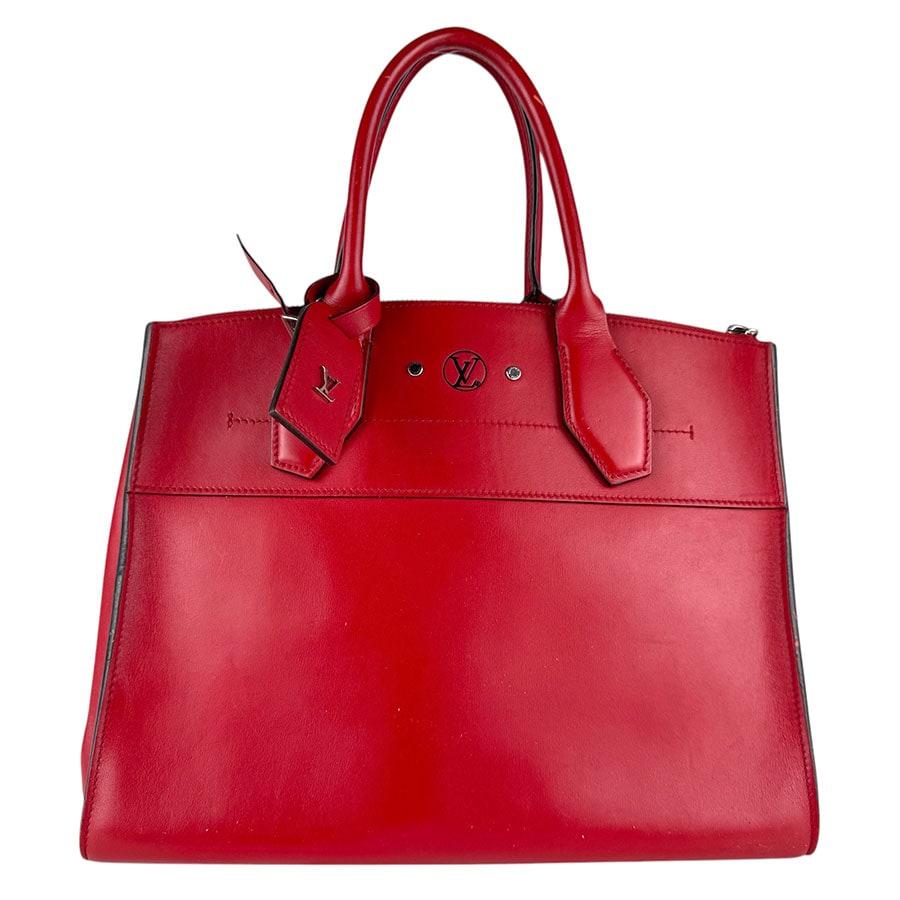 ルイ ヴィトン LOUIS VUITTON ハンドバッグ ショルダーバッグ シティスティーマーMM レザー レッド シルバー レディース M51027 z9099