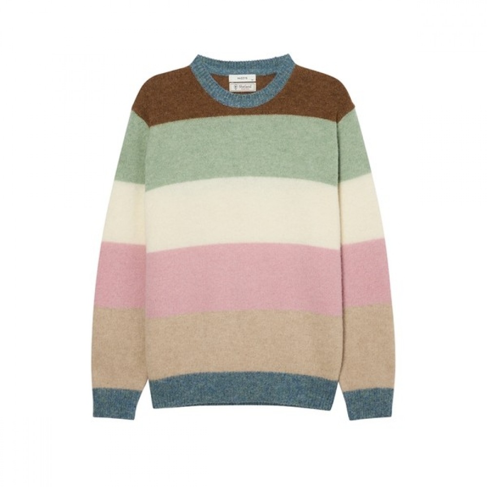 (ヘッジズ) 24FW ブルーカラーブロックニット HZSW4D404T1