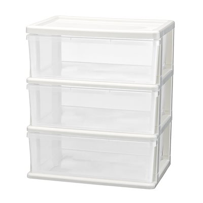 他サイト： JEJアステージ 収納チェスト シーズワイド 3段 ホワイト 日本製 簡単組み立て 幅54×奥行40×高さ63.5cmの商品画像