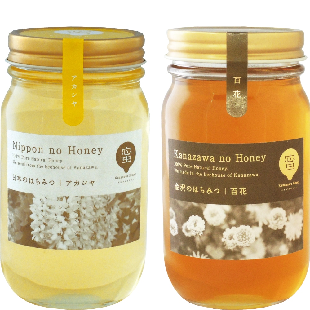 日本のはちみつアカシヤ 金沢のはちみつ百花 各300g
