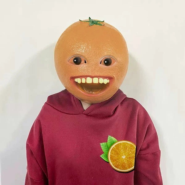 パーティーグッズ マスク コスプレ オレンジ ミカン パロディ いたずら 面白グッズ ラバーマスク フルマスク お面 余興 ハロウィン 面白い 被り物 ゲーム宴会 忘年会 仮装 変装 k6049zbz