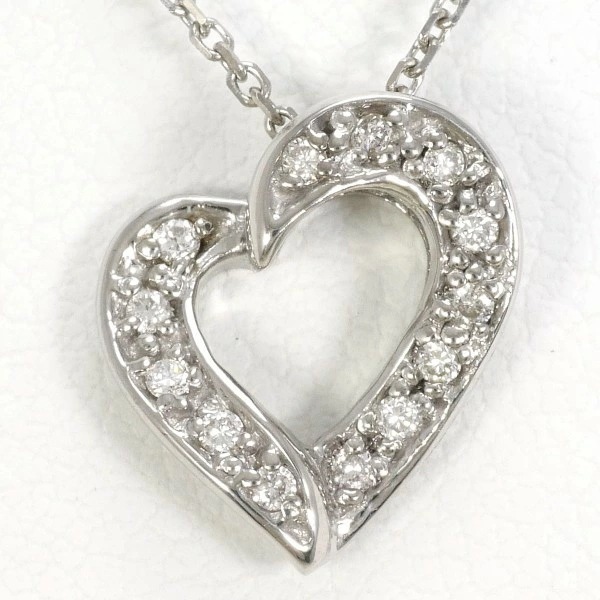 組曲 K18WG ネックレス ダイヤ 0.08 総重量約2.4g 約40cm ジュエリー 中古