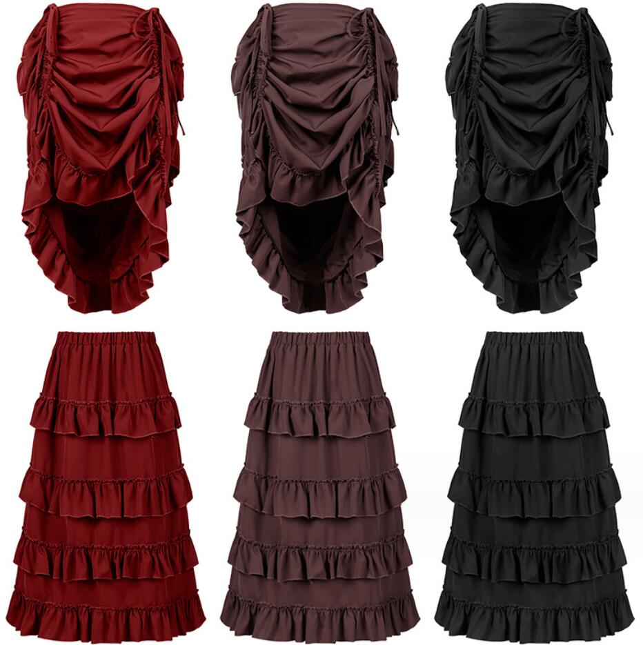 大人用コスチューム 舞台衣装 ハロウィンコスチューム レディーススカート ティアードスカート 中世紀欧風 ゴシック パンク お姫様 貴族 伯爵夫人 コスプレ ステージ衣装 パーティー ダンス衣装 舞台