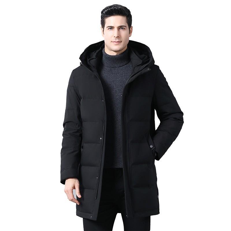 2カラー 新品 令和 高品質 お洒落 防寒 厚手 軽量 ミディアム丈 秋冬 ダウンジャケット お洒落 フード付き 中綿ジャケット スリム メンズ 冬服 コート