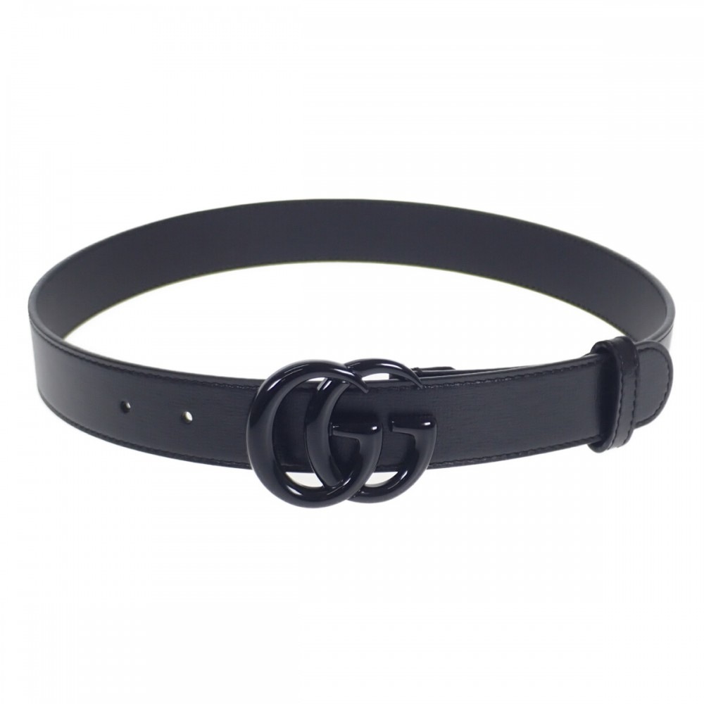 GGマーモント スリム 414516_18YXV_1000 ベルト レザー ブラック サイズ75 メンズ【Sランク】 42,900円