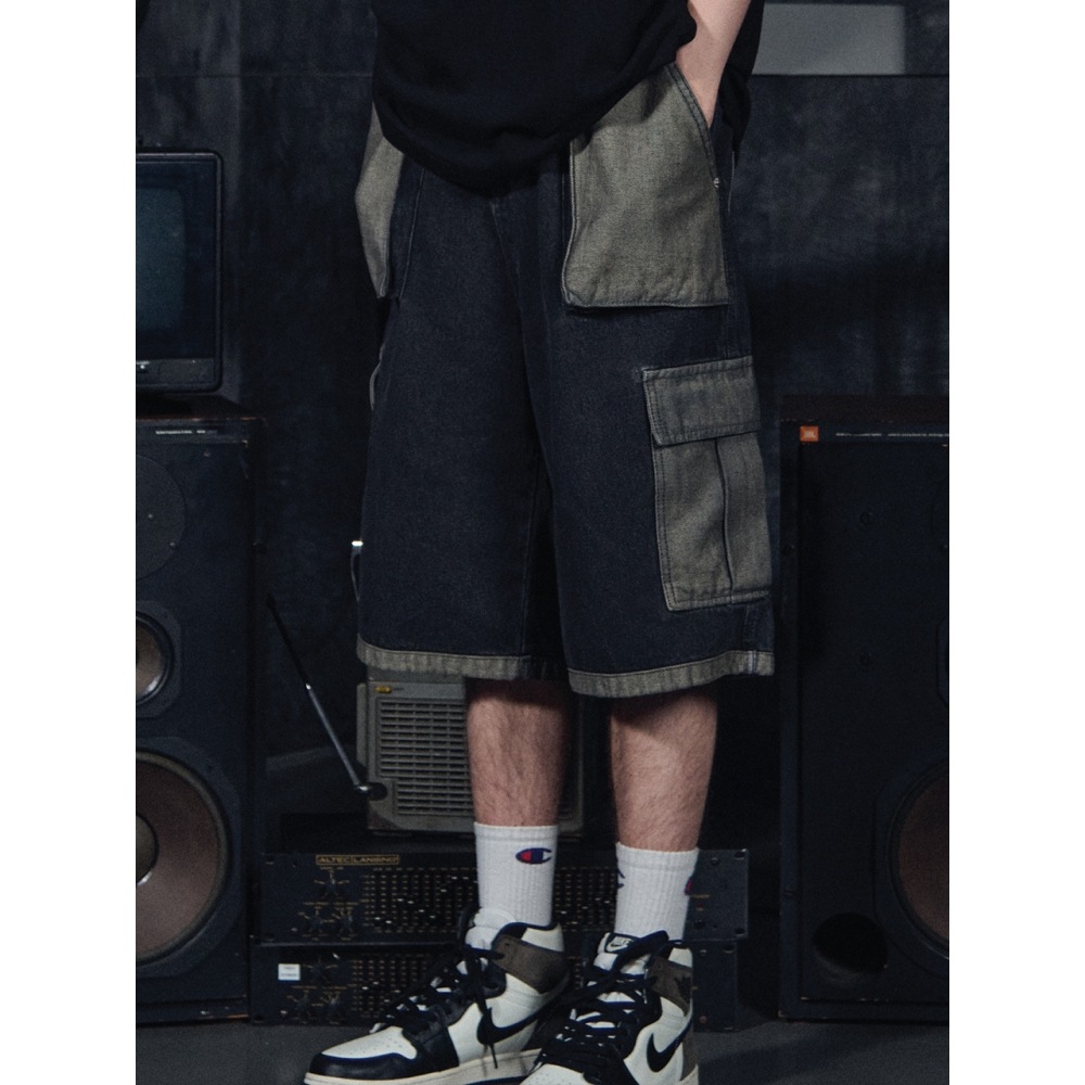 CPGNパテグステレオカーゴデニムパンツリバースブラック