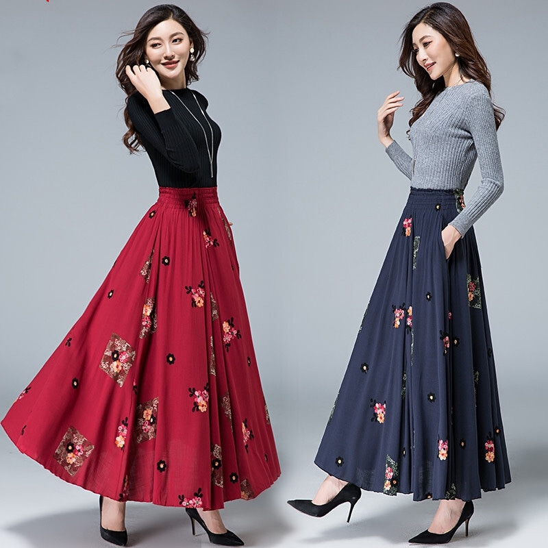 花柄ロングスカート スカート ボトムス ロングスカート フレアスカート ロング ロング丈 フレア Aライン かわいい 大人可愛い きれいめ シンプル カジュアル 大人 上品 おしゃれ お洒落