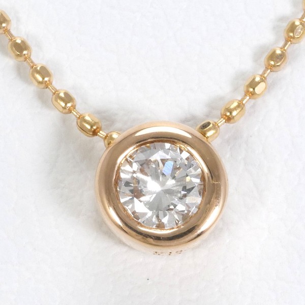 K18 18金 PG ピンクゴールド ネックレス ダイヤ 0.15 約40cm ジュエリー 中古