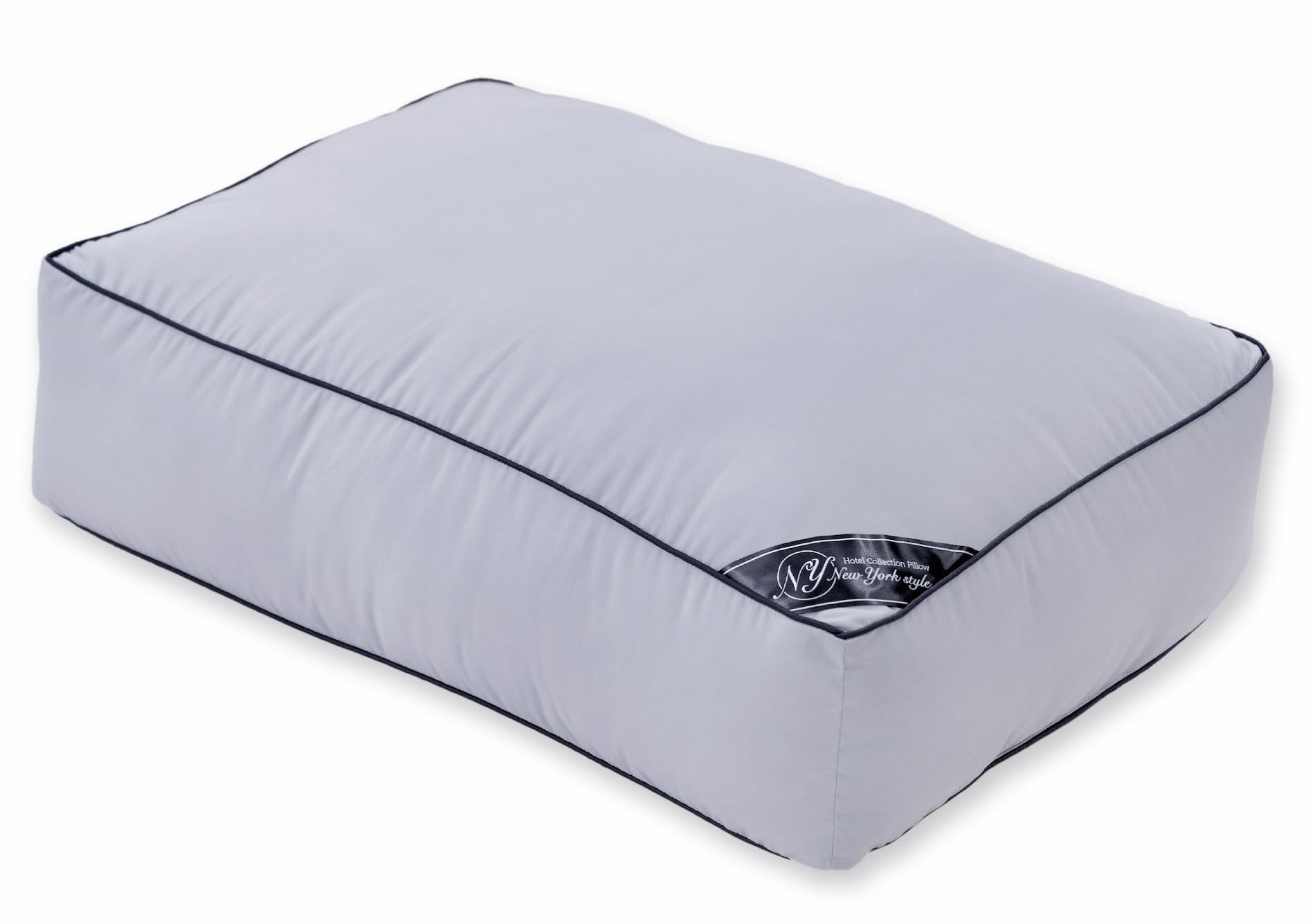 MORIPiLO 枕 首が痛くならない (ホテル仕様 まくら) 高め 横向き寝対応 洗える 枕カバー付き 柔らかめ グレー 約43x63x22cm (ハイタイプ) Hotel Collection P